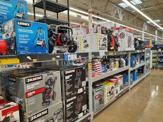 Pressure washers on display at Walmart
