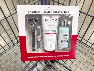 cremo barber grade shave kit in a cart