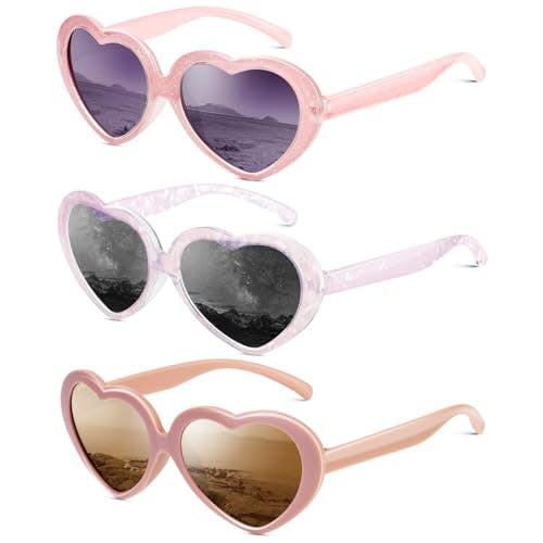 Kids Heart-Shaped Sunglasses 3-Pack