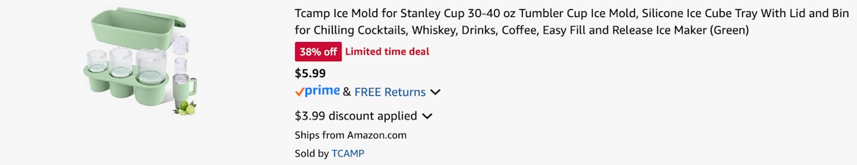 Amazon Tumbler Ice Mold 2025