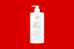a bottle of dove shampoo