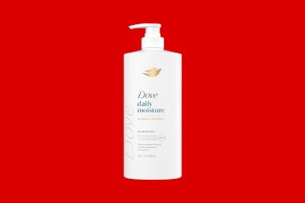 a bottle of dove shampoo