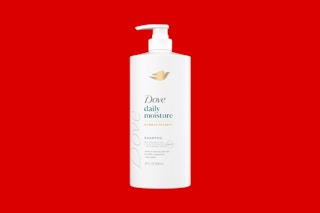 a bottle of dove shampoo