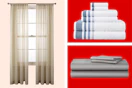 Curtain panels, towels and sheets