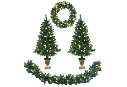 Prelit Christmas Decoration Set