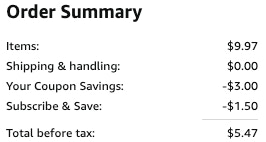 an amazon order summary ending in $5.47