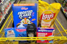 dollar general groceries in a shopping cart