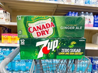 7up and Canada Dry 12pk soda on Walgreens cart