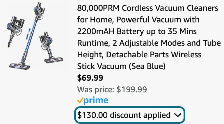 80,000PRM Cordless Vacuum Cleaners for Home, Powerful Vacuum