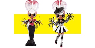 Two LOL Surprise Spirit Queen dolls on a white and yellow background