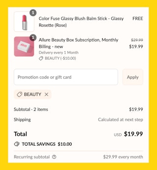 July Allure Beauty Box Fine Print