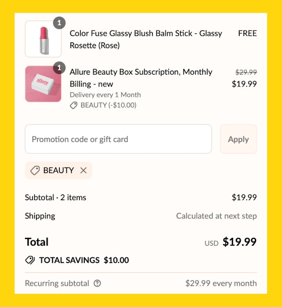 July Allure Beauty Box Fine Print