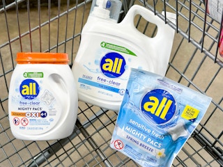 all detergent and pacs in a walmart cart