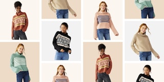 So Juniors' Cropped Textured Turtleneck Sweater