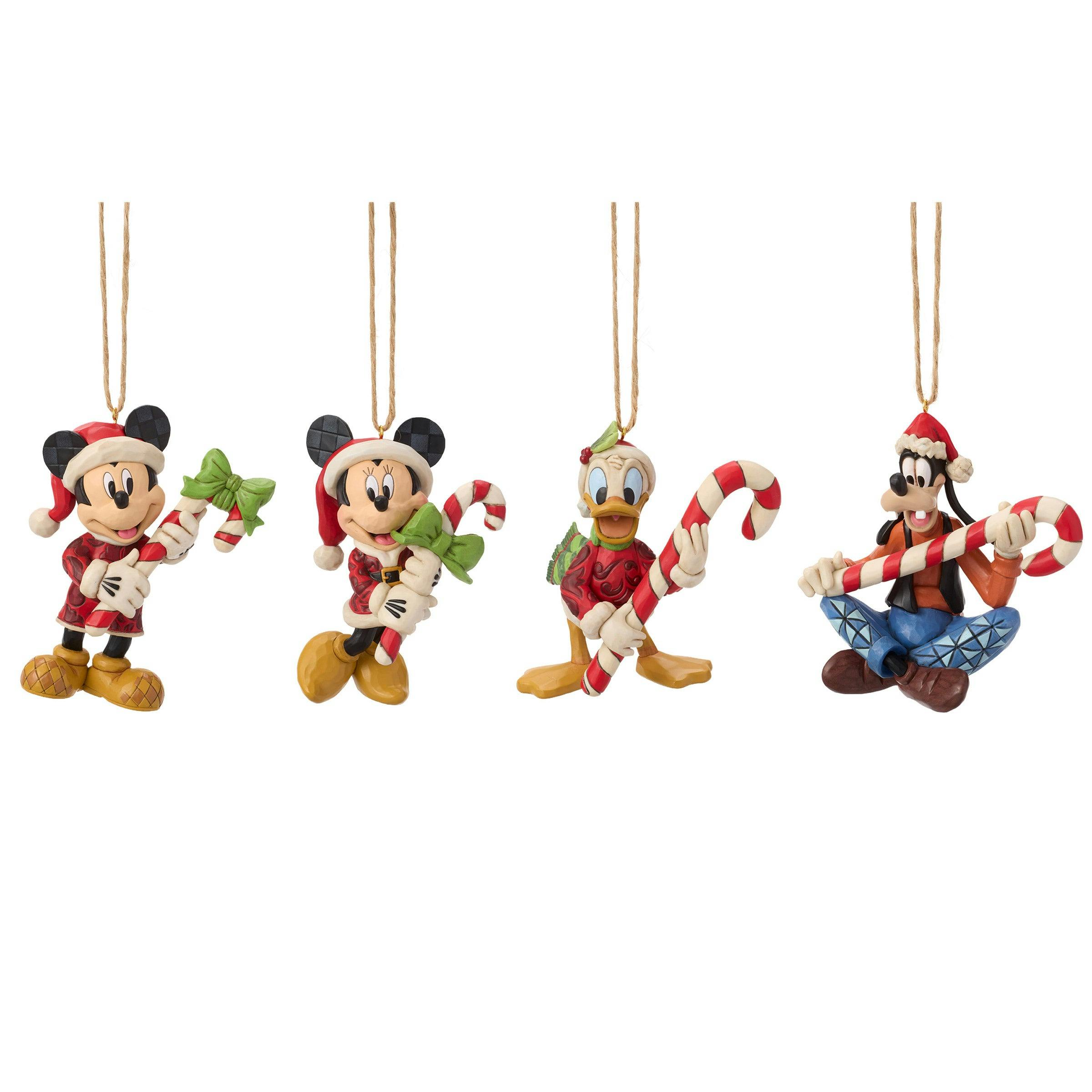 Jim Shore Mickey & Friends Ornaments 4-Pack