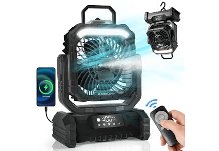 Portable Misting Fan with Light