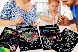 a family using an art set