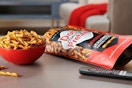 Bowl of pretzels next to Dot's bag