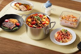 a food warming mat on a table
