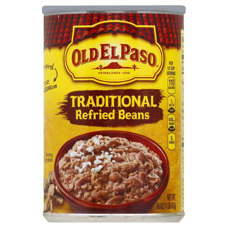 2 Old El Paso Refried Bean Cans