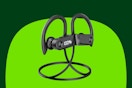 Earbuds with joining cord and ear hooks, wireless bluetooth