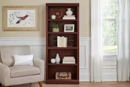 Lifestyle image of the Stylewell Bookcase in home setting near a window