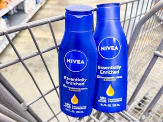 2 nivea body lotions in a cart