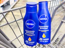 2 nivea body lotions in a cart