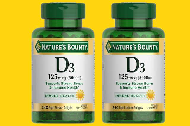 Get 240 Nature's Bounty Vitamin D3 Softgels for as Low as $4.94 on Amazon card image