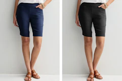 models wearing bermuda shorts
