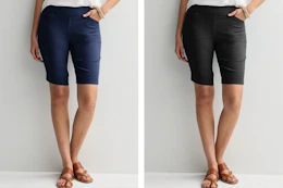models wearing bermuda shorts