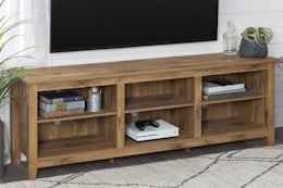a tv stand in a living room