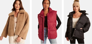 collage of women wearing jackets and coats