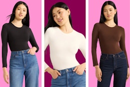 Women's Long-Sleeve Bodysuits, Only $8 at Walmart (Reg. $24) card image