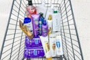 cart full of hair care products