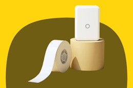 Stock image of the Niimbot printer and printer paper 