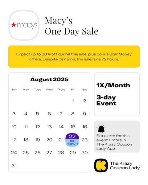 Macy's one day sale dates june 2025