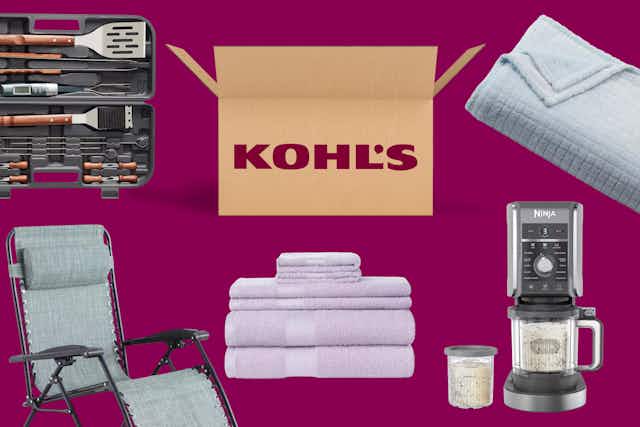 The Kohl's Credit Event + Free Shipping: $33 Antigravity Chair, $11 Towels card image
