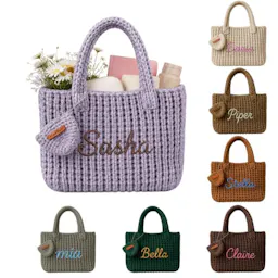 Custom Embroidered Crochet Tote Bag