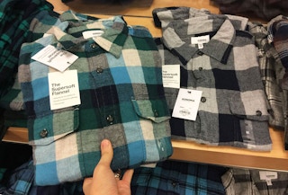 sonoma flannels on shelf