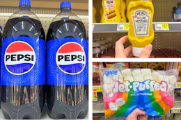 dollar general pepsi, heinz, jet-puffed 3-photo collage