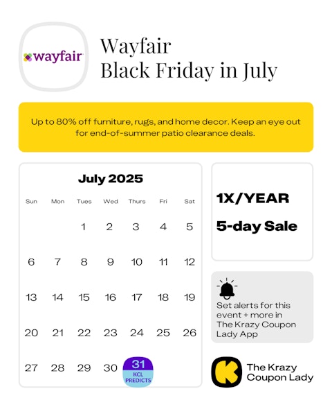 Wayfair Black Friday in July 2025 Dates
