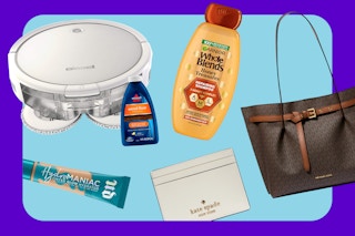 a robot vac, kate spade purse, garnier shampoo and urban decay makeup