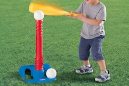 child playing with the Little Tikes T-Ball Set