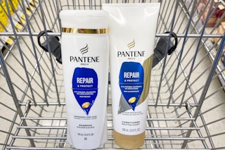 2 pantene hair care products in a shopping cart