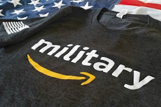amazon military shirt with an american flag