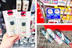 collage image of sally hansen hard as nails, degree dry spray deodorant, and alka-seltzer tablets