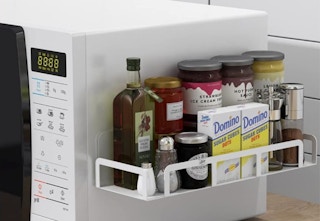 magnetic spice rack on microwave