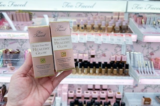 a target cart parked in the Ulta Beauty department