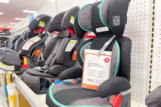 graco car seats sitting on a target shelf